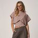 European And American Women's Clothing Spring And Summer New Fashion Street Casual Versatile Short-sleeved Striped Waist Short Top_ecoleips.com