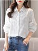 K Lace Lace Lapel White Shirt, Women's Long Sleeved Shirt, Unique And Beautiful Temperament Top_ecoleips.com