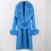 Women's Clothing Luxury Fox Fur Collar Wool Blend Coat Women's Winter Trench Coat Double Breasted Long Coat With Handmade Detailing ( Slim Fit)_ecoleips.com