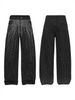 Plus Size Slimming Washed Denim Jeans Rhinestone Embellished Straight Leg Loose Fit Women's Spring/Autumn Solid Color Jeans_ecoleips.com