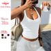 Women's Y2k Ribbed Halter Top Sleeveless Slim Fit Cropped Cami Sexy Backless Summer Streetwear Flattering Ribbed Texture_ecoleips.com