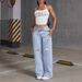 Women's High Street Ripped Straight Leg Jeans - Loose Fit Vintage Washed Denim Pants For Casual & Everyday Wear_ecoleips.com