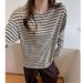 Women's Clothing Striped Long Sleeve T-Shirt Round Neck Casual Loose Fit Slimming Base Layer Top For Early Autumn_ecoleips.com