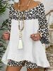 2025 Spring New Women's Fashion Leopard Pattern Splicing Loose Large Cotton And Set For Women_ecoleips.com