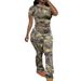 Women's Clothing Casual Fashion Random Printing Short Sleeved T Shirt Trousers Women's Suit_ecoleips.com
