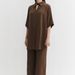 Modest Evening Dress Traditional Middle Eastern Abaya Muslim Outfit Women's Five Sleeve Shirt And Wide Leg Trousers Two Piece Clothing_ecoleips.com