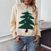 Aria Basics Aria Basics Fuzzy Rain European And American Cross-Border Christmas Tree Pullover Autumn Winter Round Neck Loose Holiday Women's_ecoleips.com