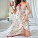 Aria Basics Aria Basics European And American Cross-Border Sexy Casual Strap Nightdress For Women With Tie, Heart Print, High-End Comfortable_ecoleips.com