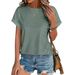 Women's Clothing Spring And Summer New Solid Color Round Neck Loose Short Sleeved T Shirt Tops Women's Spot_ecoleips.com