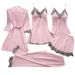 Women's Clothing Silk Pajamas, Sexy Lingerie Five Piece Set, Suspenders, Sexy Ladies' Home Clothes_ecoleips.com