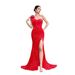 Women's Clothing New Elegant Sexy One Shoulder Slit Party Dress Sequined Bow Celebrity Party Evening Dress_ecoleips.com