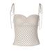 Women's Sexy Polka Dot Print Strapless Off-Shoulder Camisole Top European American Style Print Design Camisole_ecoleips.com