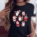 European And American Cross-border Foreign Trade Wholesale Clothing Christmas-themed Round-neck Plus-size Short-sleeve_ecoleips.com