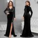 Women's Clothing Fashion Women's Sexy Arm Wrapped Deep V Hot Diamond Slit Dress New_ecoleips.com