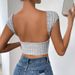 Women's Clothing Summer Style T Shirt Slim Round Neck Sexy Backless Short Knitted Top_ecoleips.com