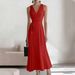 2026 European American Style New Sleeveless Elegant Cross-neck Belted Knitted Dress For Cross-border E-commerce On_ecoleips.com