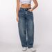 Classic Washed Blue Women's Jeans - Mid-Rise, Relaxed Fit, Cotton Blend (25-32 Size Range)_ecoleips.com