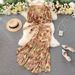 Women's Premium Resort Style Two Piece Set Short Tie Waist Chiffon Blouse Sexy Fishtail Skirt New 2020_ecoleips.com