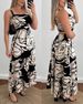 Women's Clothing New Stock Rose Pattern Hollow Suspender Dress_ecoleips.com