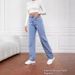 Casual Trendy Fashion Stretch Washed Denim Jeans For Women, Loose Straight-leg Pants_ecoleips.com