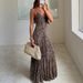 Leopard Print Mesh Suspender Dress Casual Vacation Style Zipper New European American 2026_ecoleips.com