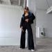 New High Street Design Splicing Sports Suit Hooded Cardigan Drawstring Ripped Button Trousers Two-piece Set Women_ecoleips.com