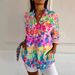 New Women's Summer Trendy Mid-Sleeve Printed 3D Sweet Fresh Split Shirt_ecoleips.com