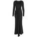 Sexy & Elegant Long Sleeve Bodycon Dress With Cut-Out Details - Stretchy Polyester Blend, Slim Fit, Black, S-L (Fall Fashion, Clubwear & Night Out)_ecoleips.com