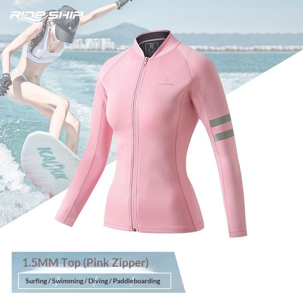 Aria Basics 1.5mm Two-Piece Surfing Diving Long Sleeve Sun Protection Women Quick-Dry Snorkeling Wetsuit Slim Fit Slimming Swimming_ecoleips.com