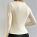2025 Solid Color Slim Fit Bottom Sweater With Versatile Pleated Design, Long Sleeved T-shirt, Women's Top_ecoleips.com