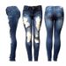 Women's Mid-Waist Distressed Jeans European American Style Denim Clothing FPopular New Arrivals_ecoleips.com