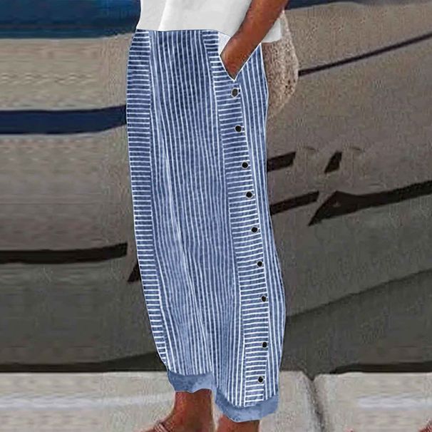 Women's European And American Style Striped Casual Pants Hot Selling New_ecoleips.com