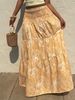 Vacation Style Stretchy Waist Long Maxi Skirt - Flowy Beach Skirt With Elastic Waistband_ecoleips.com