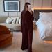 Loriya Dubai-Inspired 3-Piece Luxury Lounge Set – Elegant Solid Color Maxi Dress With Princess Sleeves (M-L)_ecoleips.com