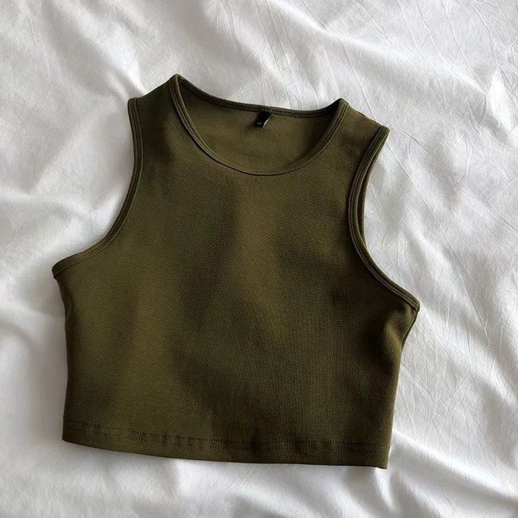 Women's High Waist Slimming Top Sleeveless European American Style Summer Navel Revealing Vest BM Style Female Internet Celebrity_ecoleips.com