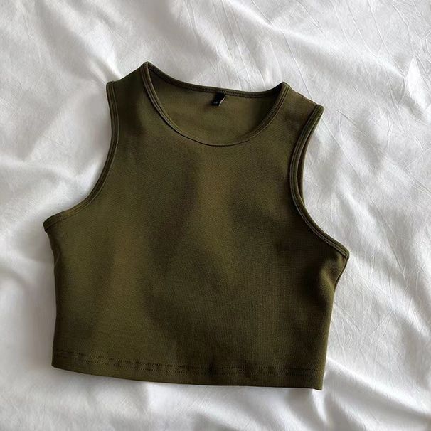 Women's High Waist Slimming Top Sleeveless European American Style Summer Navel Revealing Vest BM Style Female Internet Celebrity_ecoleips.com