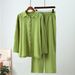 Women's Clothing Shirt And Pants Suits Long Sleeved Lapel Shirt And Elastic Pants 2 Piece Set Fashionable Office Suit_ecoleips.com