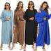 Verve Muslim Women's Clothing Two-Piece Loose Plus Size Sexy Vest Dress Abaya_ecoleips.com