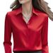Women's Long Sleeve Minimalist Shirt Turn down Collar Casual Elegant Fashion Loose Fitting Blouse Suitable for All Seasons_ecoleips.com