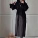 Muslim Fashion Casual Temperament Knitted Round Neck Pullover Puff Sleeve One Step Dress_ecoleips.com