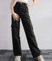 K New Versatile Casual Pants Mid-Waist 3D Pocket Long Trousers High-Waisted Workwear Pants_ecoleips.com