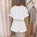 Women's Simulated Embroidered Pearl Butterfly Print Two-Piece Set T-Shirt And Shorts Fashionable Casual Outfit_ecoleips.com