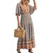Summer New Hot-Selling Cross-Border Women's Bohemian Beach Vacation Flared Long Dress_ecoleips.com