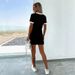 Cross-border American Street Style New York Letter Short-sleeve Women's T-shirt Slim-fit Casual Dress 012 Print_ecoleips.com