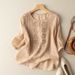 Women's Clothing Summer New Cotton And Linen Mid Sleeve Ladies Shirt Heavy Embroidery Loose Artistic Retro Thin Top White_ecoleips.com