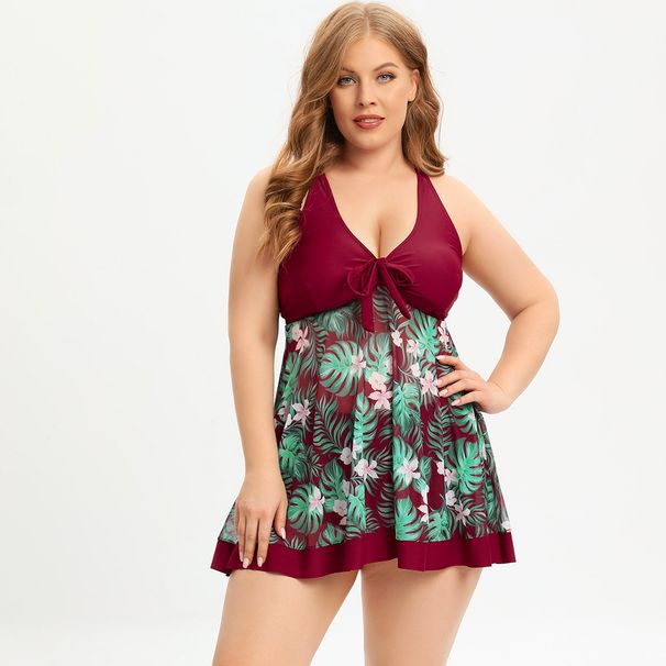Women's Clothing Large Size Swimsuit Women's Conservative Split Bikini Swimsuit Spot Boxer Shorts_ecoleips.com
