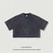 BE Fashion Brand Spicy Girl New Round Neck Distressed Washed Brushed Sleeved T-Shirt Short Cut Exposed Navel Women's_ecoleips.com