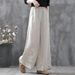 Suitable For All Seasons 2024 Autumn Literary Loose Versatile Embroidered For Women New Casual Wide-leg Cotton Linen Pants_ecoleips.com