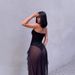 Women's Sexy Strapless Mesh Patchwork Dress See through Hot Girl Jellyfish Fringe Summer American European Style Clothing_ecoleips.com