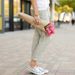 Women's Clothing Spring And Autumn New Solid Color Loose Casual Drawstring Elastic Waist Cotton And Linen Trousers_ecoleips.com